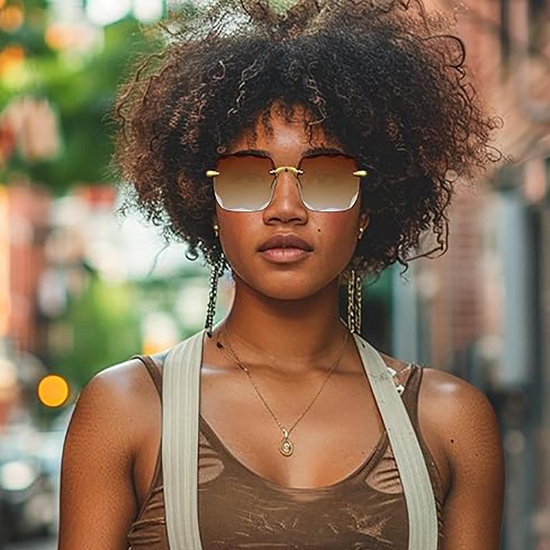 Модные солнцезащитные очки без оправы Cut Edge, женские градиентные солнцезащитные очки, летние солнцезащитные козырьки с прозрачными разноцветными линзами, женские солнцезащитные очки