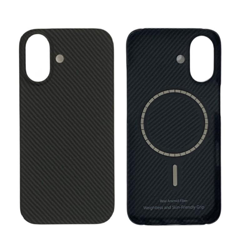 Kevlar Phone Case IPhone 17 Semi-Transparent Cutout Design With Heat Dissipation Magnetic Mount Support