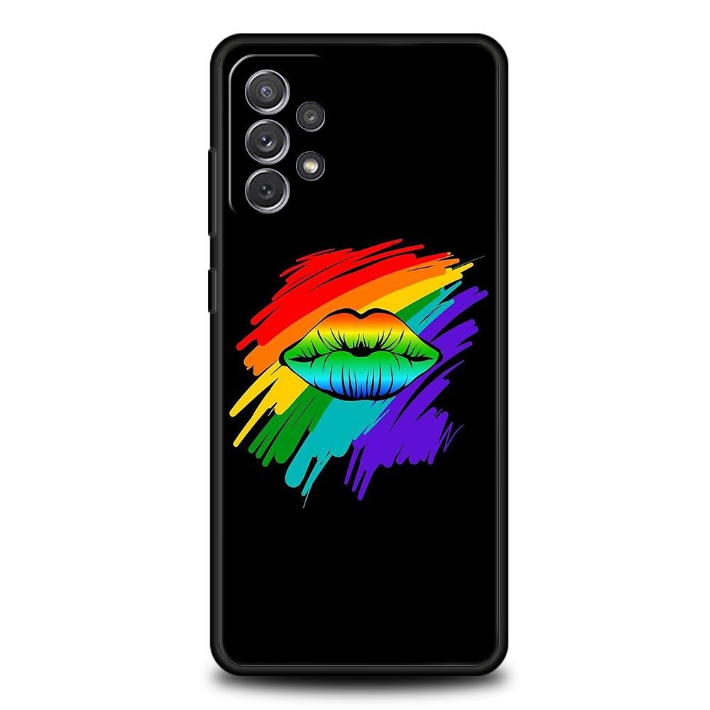 Gay Lesbian Rainbow Pride Phone Case for Samsung Galaxy A55 A35 A17 A07 A15 A13 A25 A51 A71 A72 A73 A32 A52 A52S A41 5G Soft TPU