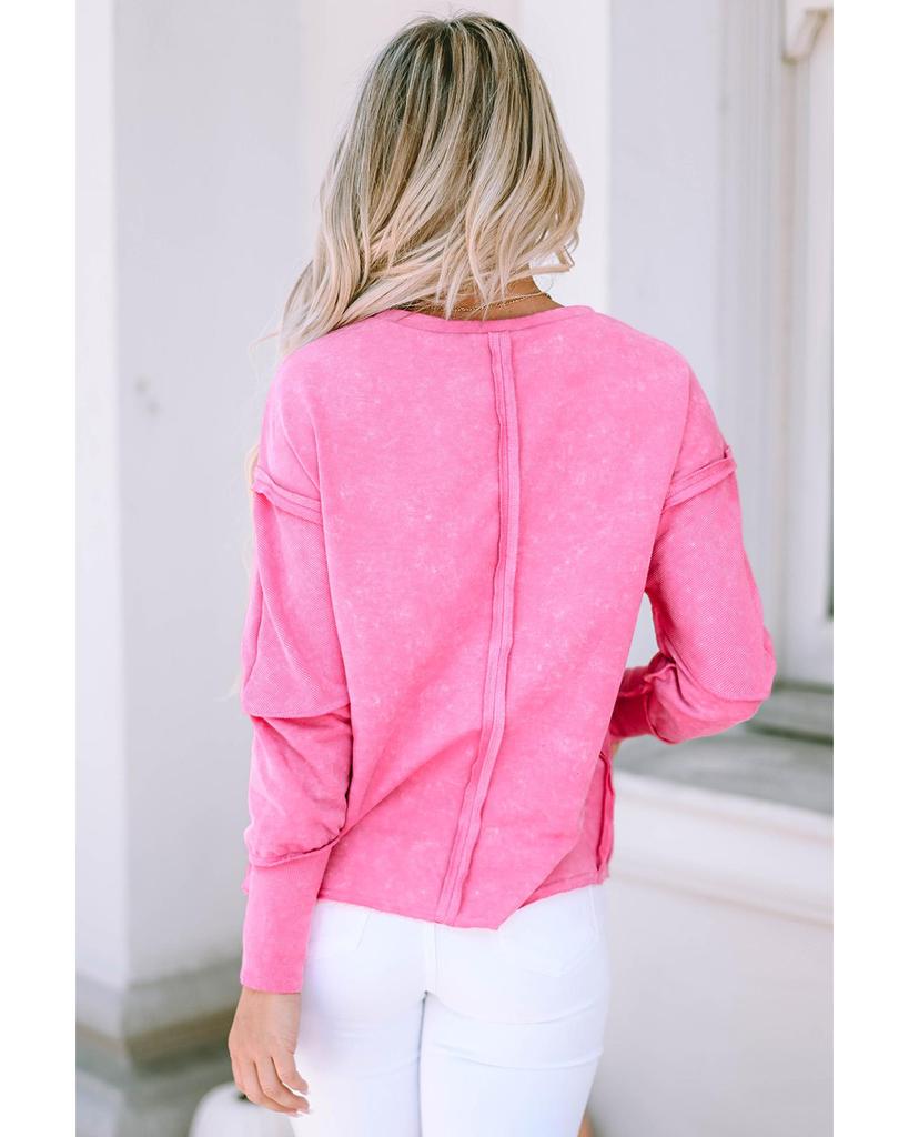 Azura Exchange High Low Raw Edge Sweatshirt