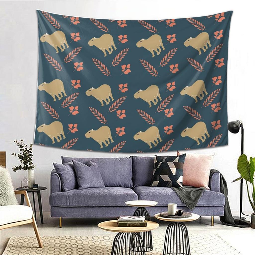 Capybara Animal Pattern Tapestry Wall Hanging Aesthetic Home Decoration Tapestries for Living Room Bedroom