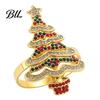 Rhinestone Napkin Rings Christmas Tree Ring, Alloy Holder, Winter Metal Holders Holiday Band for Dinner Parties Table Decoration Decor