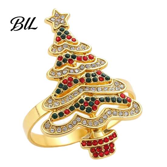 Rhinestone Napkin Rings Christmas Tree Ring, Alloy Holder, Winter Metal Holders Holiday Band for Dinner Parties Table Decoration Decor