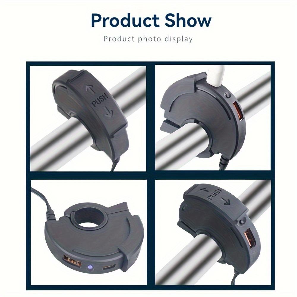 Быстросъемное USB-зарядное устройство для мотоцикла - тонкое универсальное крепление на ручку с быстрой зарядкой QCPD DC 12-24 В