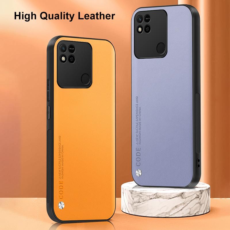 Plain PU Leather Phone Case for Xiaomi Redmi 10 10A 10C 9C NFC 9A 9T Matte Silicone Protection Case for Redmi Note 11s 11 Pro Shookproof Bumper Cover