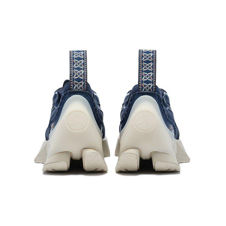 Li-Ning 1990 Ретро Спортивные Толстая Подошва Нескользящие Износостойкие Низкие Повседневные Туфли Мужские Кроссовки Темно-Индиго ALFS205-2