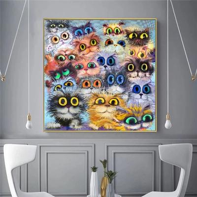 Цветной милый кот, анимация, настенные художественные фотографии, холст, живопись, постеры и принты, фотографии, детская комната, гостиная, домашние украшения
