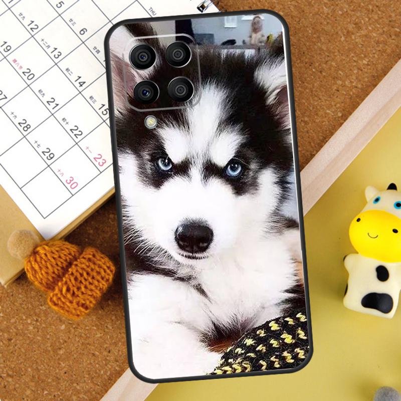 Animal Husky puppy Case For Samsung Galaxy M15 M35 M55 M33 M21 M31 M16 M36 M56 M53 M13 M12 M32 M52 M14 M34 M54