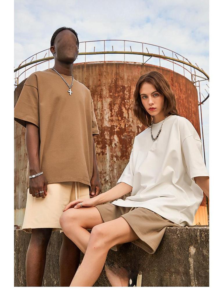 ARTIE Men's 2025 Spring/Summer Heavy T-shirt - Solid Color, Loose Fit, Fashion Brand Short Sleeve