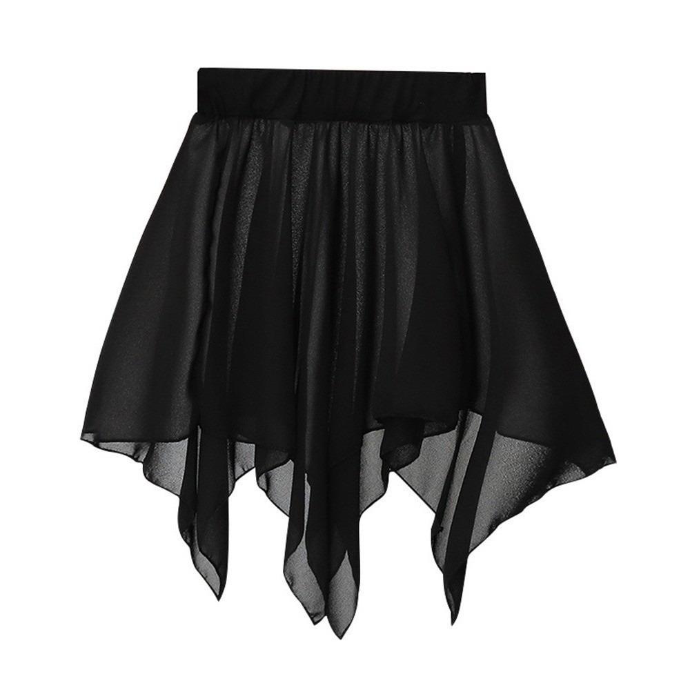Lightweight Dance Half Skirt Sheer Mesh Latin Dance Skirt Practice Wear Dance Class