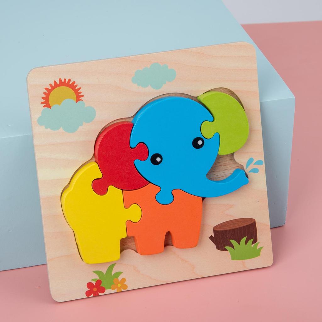 Toddler Baby Wooden Jigsaw Puzzles for Toddlers Kids Early Education Toys, Shape Color Recognition