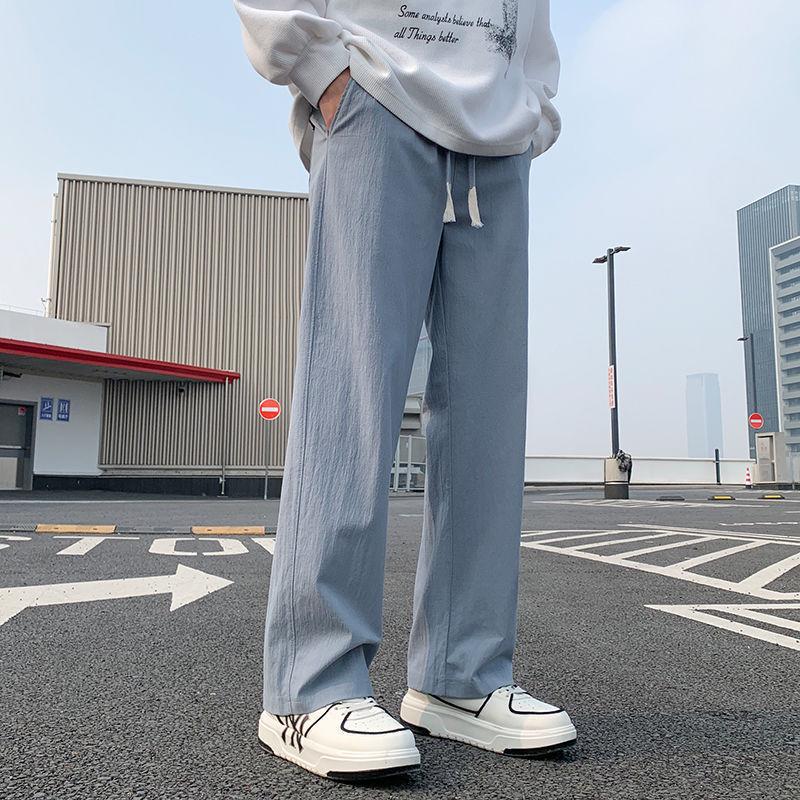 Мужские модные свободные летние брюки: Повседневный, универсальный, прямой крой, спортивный стиль