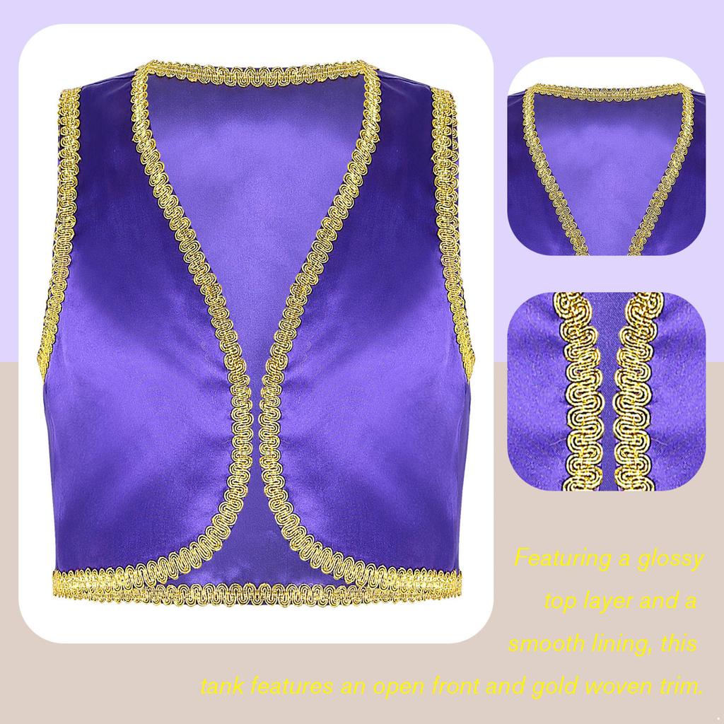 Жилет для костюмированной вечеринки «Арабский принц» на Хэллоуин для мальчиков, детский тематический костюм для вечеринки, маскарада, фестиваля, жилет для ролевых игр, сценический костюм