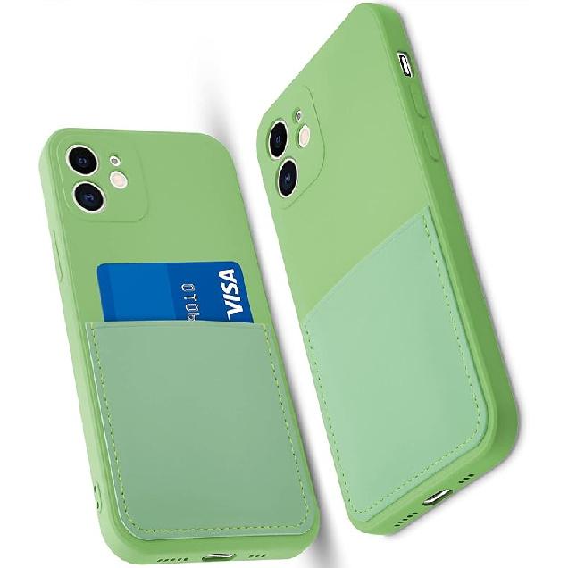 Silicone Wallet Phone Case for iPhone 11 6.1 Inch with Credit Card Holder Pocket, Full-Body Bumper Protection Camera Protect Case (Lavender Gray)