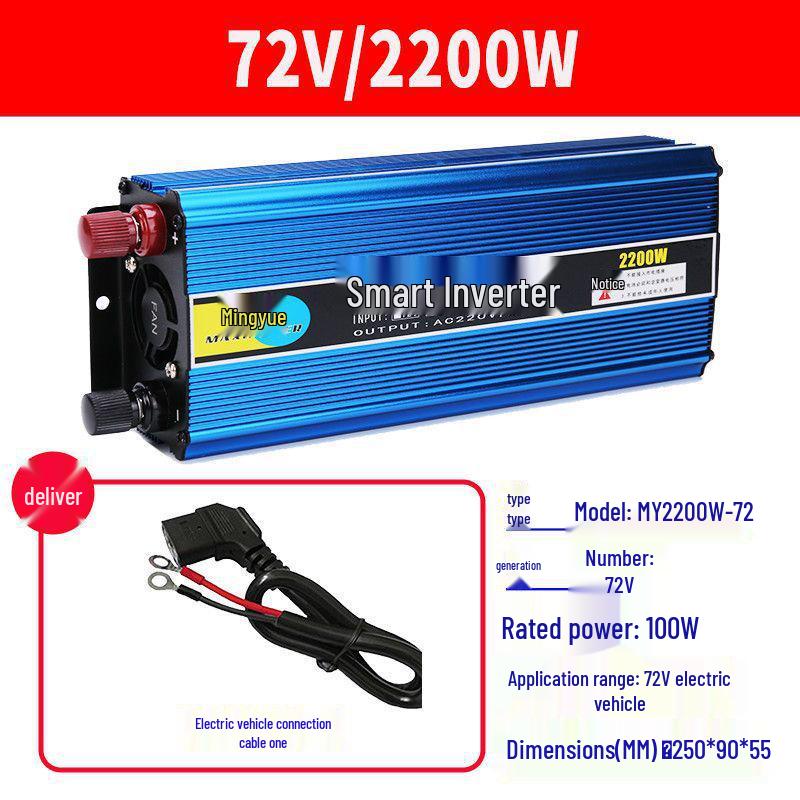 High-Power Electric Vehicle Inverter 48V-72V to 220V Universal Battery Converter