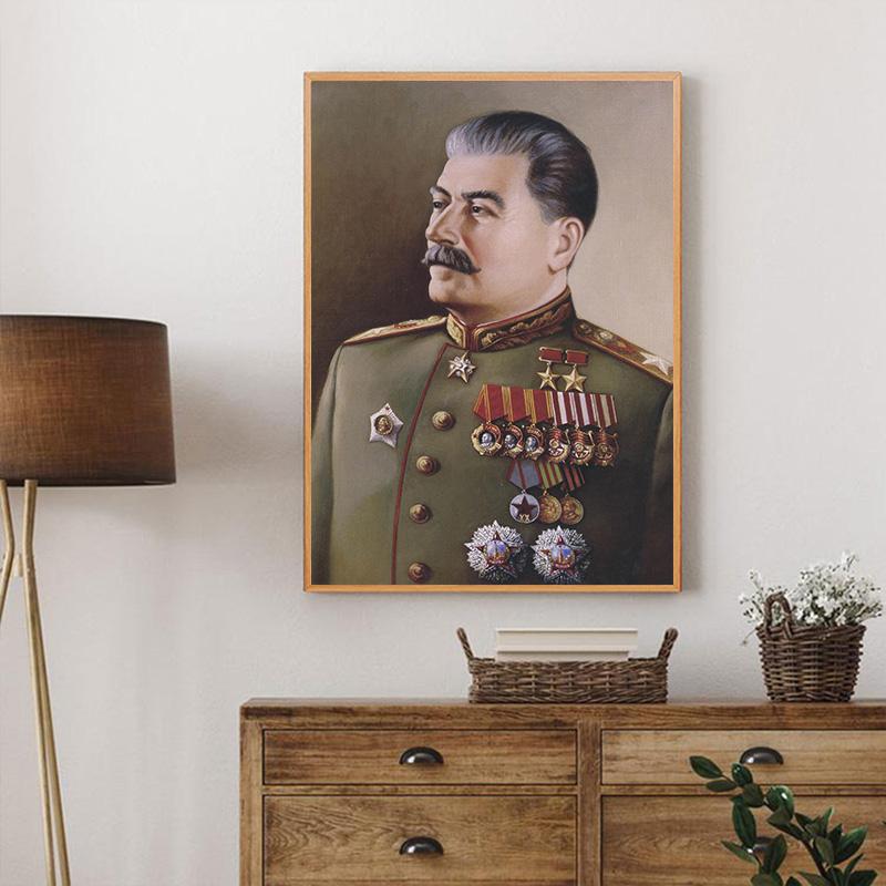 Знаменитый русский постер с портретом Иосифа Сталина и печать на холсте, картина в стиле ретро, ​​настенное искусство для гостиной, домашний декор, Куадрос