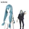 Jujutsu Kaisen Mahito Cosplay Wig Blue Heat Resistant Synthetic Hair Double Braid Costume Wig Props