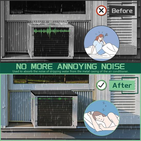 Yousheng 2 шт. Чехол для оконного кондиционера, Подкладка для предотвращения капель, Шумопоглощающий барьер, Защита кондиционера с магнитной подложкой для установки в помещении, в спальне