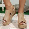 Bling Gold Sequin Wedges Sandals for Women Hollow Out Peep Toe Platform Sandles Woman Summer Back Strap Thick Sole Roman Shoes