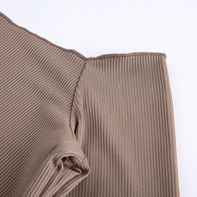 Черные однотонные элегантные топы с длинными рукавами, корейская модная тонкая сексуальная укороченная футболка, женская осенняя одежда