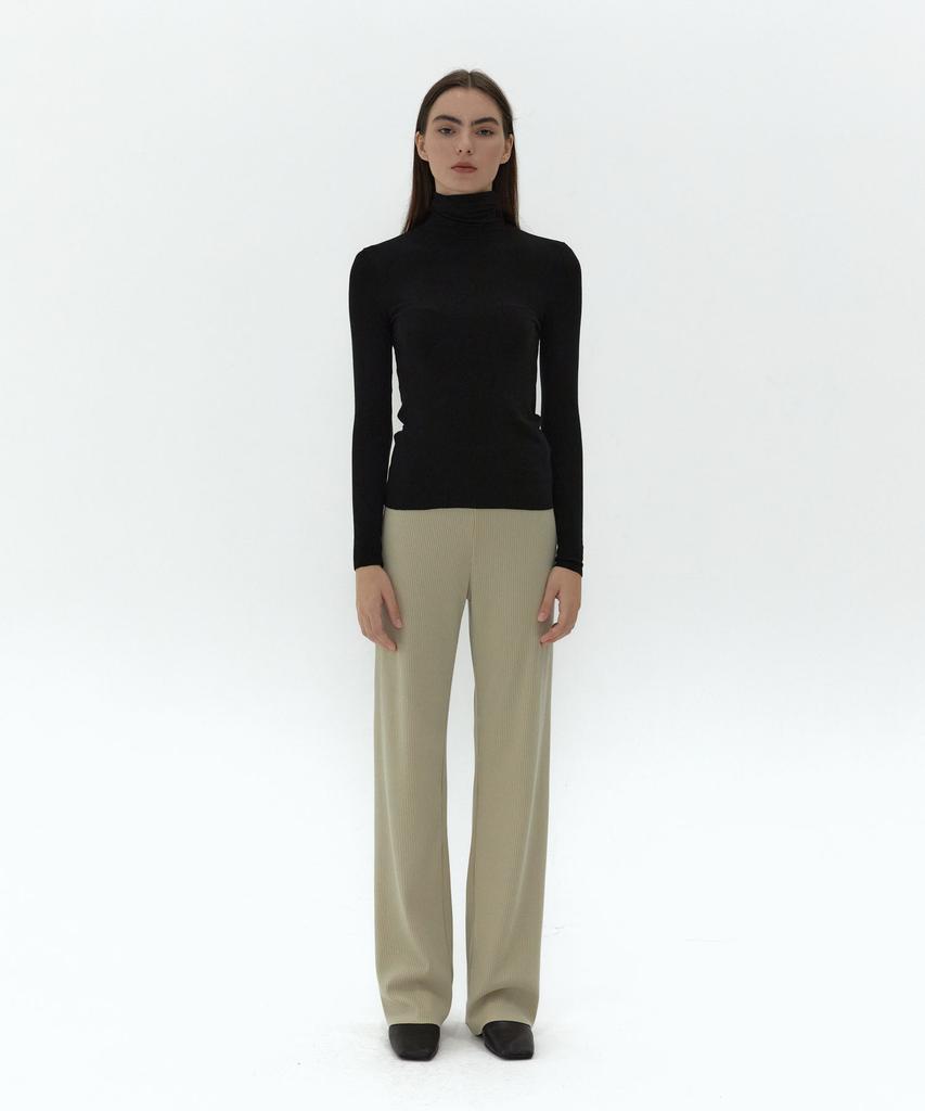 38COMEONCOMMON 21Au Soft Slim Turtleneck T-Shirts (Black)