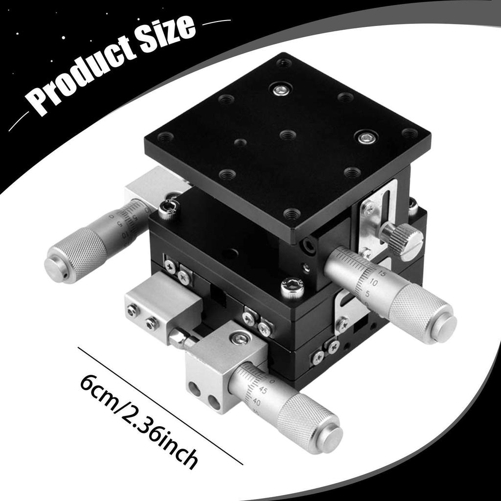 X Y Z 3 Axis Manual Linear Stage Sliding Table,Compact,Sturdy,Trimming Bearing Tuning