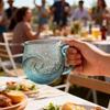 Ocean Wave Glass Mug Hand Blown Heat Resistant Coffee Tea Cup Nautical Aesthetic Drinkware Home Handcrafted Decoration