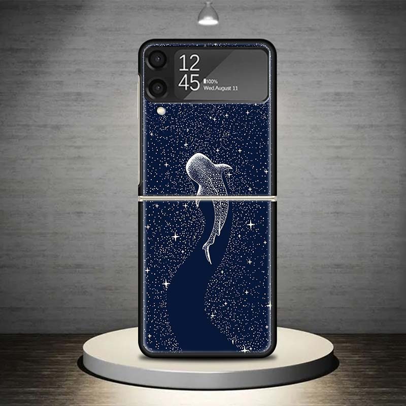 Чехол для телефона Океанская китовая акула для Samsung Galaxy Z Flip 7 6 5 4 3 5G Ударопрочный чехол Z Flip7 Flip6 ZFlip5 Flip3 Flip4 Роскошный She