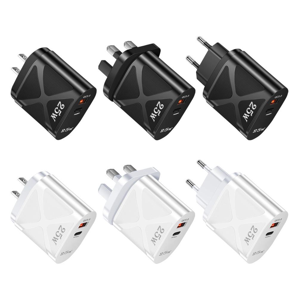 USB-адаптер питания для путешествий 5 В / 9 В / 12 В со спецификациями для США / ЕС / Великобритании, быстрая зарядка PD25 Вт и QC3.0