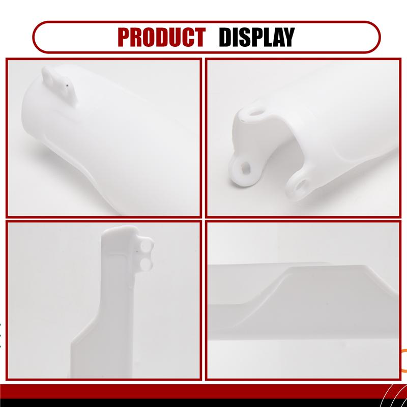 A28G-1Pair Motorcycle Front Fork Guard Cover Protectors Guards Plastic White Fit For Honda Crf250 Crf450 2004-2012