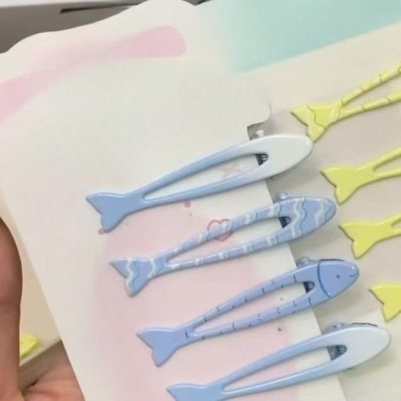 Blue Gradient Small Fish Metal Hair Clip Simple Versatile Side Duckbill Clips Hair Accessories Exquisite Cute Hair Accessories