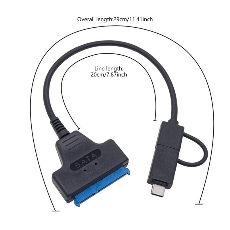 Кабель-адаптер USB 3.0 для 2,5-дюймового HDD/твердотельного диска, конвертер для передачи данных на высокой скорости 6 Гбит/с с поддержкой UASP (черный)