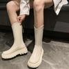 2024 Hot Sale Women's Shoes Mid-Calf Women's Boots Platform Modern Boots Women Round Toe Med Heel Back Zip Outdoor Shoes Women