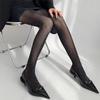 Весенние вязаные колготки в рубчик Женские сексуальные прозрачные чулки Черные полосатые кружевные колготки для женщин Узкие леггинсы Колготки Новые