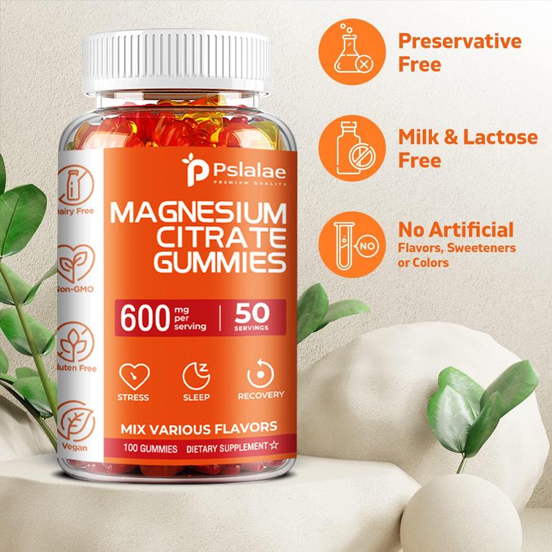 Magnesium Citrate Gummies, Magnesium Supplement, Energy Support, Gentle & Easily Absorbed, Suitable for Men and Women