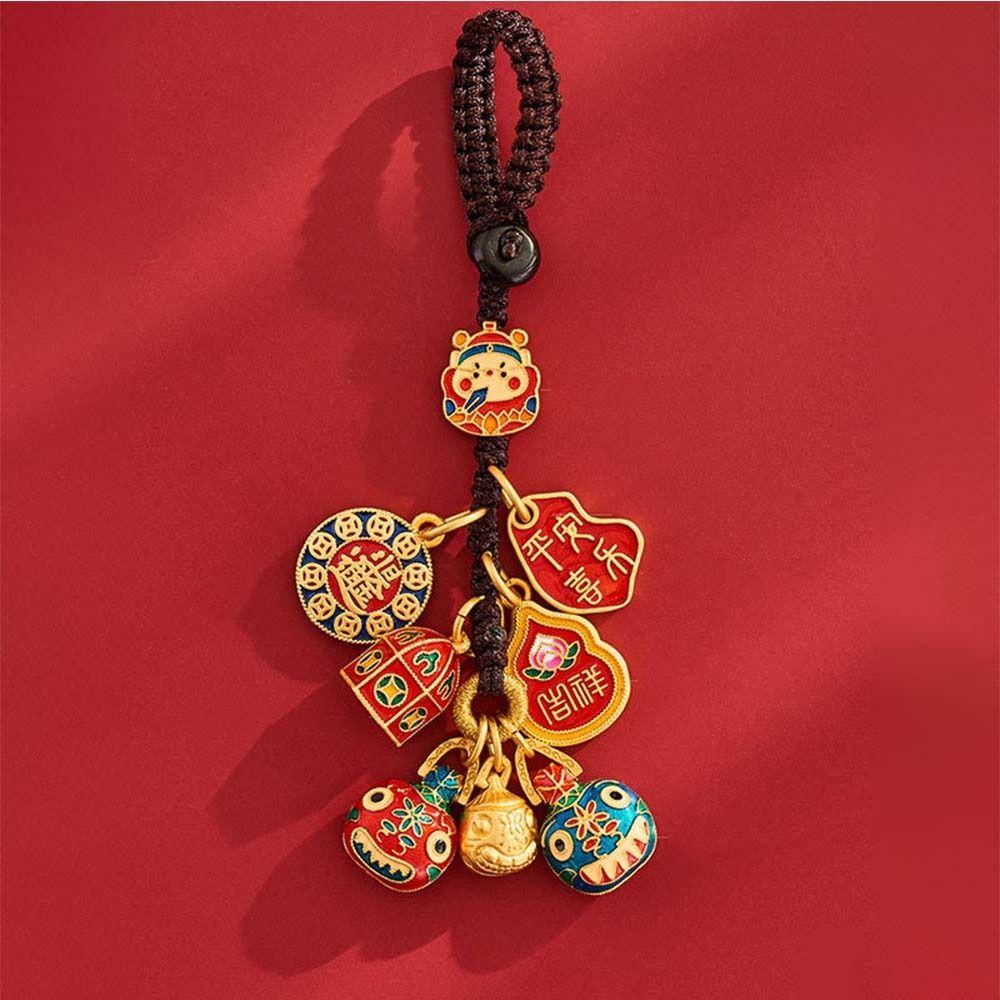 Китайский стиль автомобильные ключи подвески маленькая подвеска брелок ремешок счастливый Плутос счастливый брелок украшение
