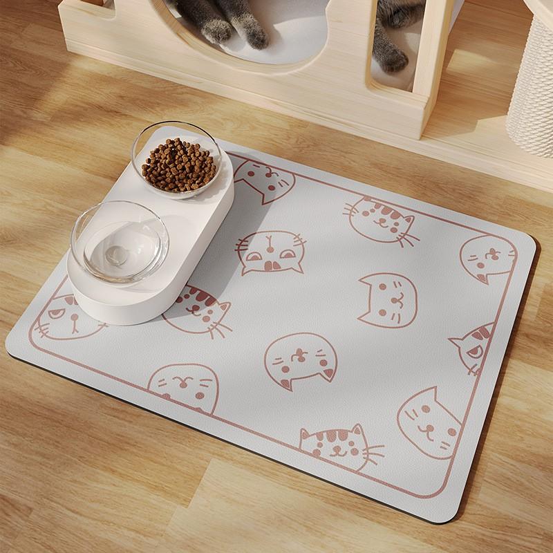 Minimalist Pet Feeding Mat Washable Non Slip Absorbent Bed Dogs Cats