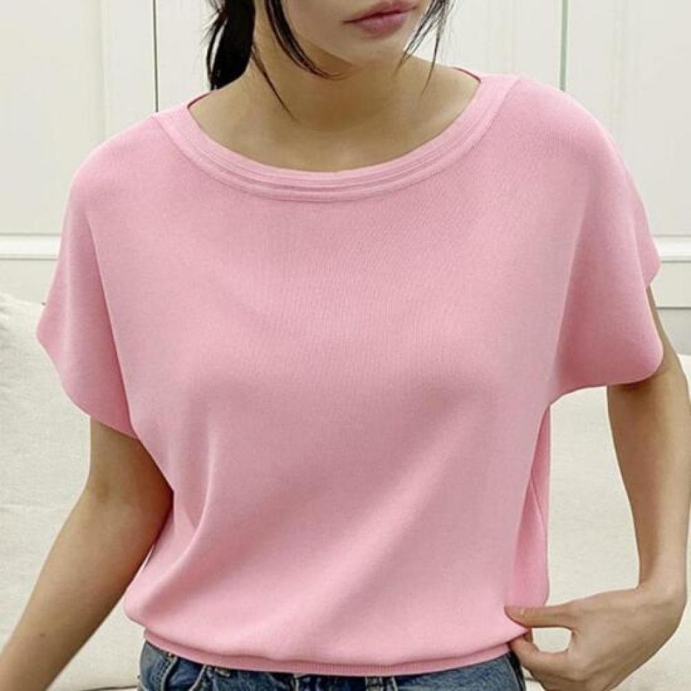 New Arrivals Open Run Women Lip Neck Loose FiT Basic Solid T shirT