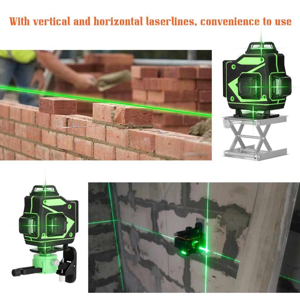 Multifunctional 16 Lines Laser Level Tool Vertical Horizontal Lines 3 Degrees  Self-leveling Function with