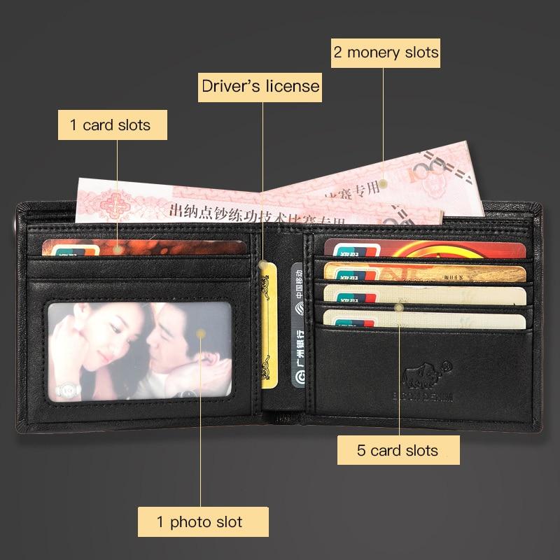 Bison Denim Мужской короткий кошелек из натуральной кожи, кошелек-визитница