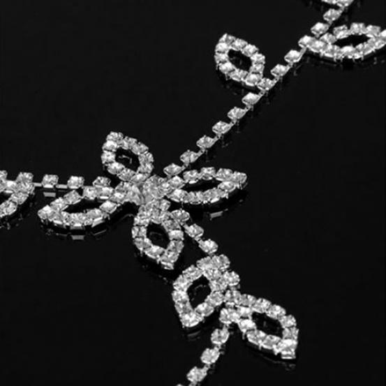 Хрустальный Страз Лист Ручной Браслет-Портупея Рабская Цепь Звено Кольцо на Палец Ноги KTJ