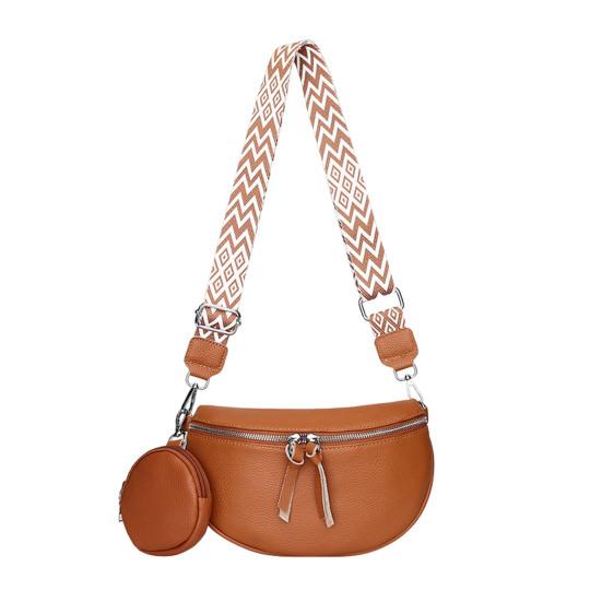 Crossbody Sling Bag Women Leather Shoulder Bag Crossbody Purse with Adjustable Shoulder Strap Chest Belt Bum Bag for Travel Daily Errands