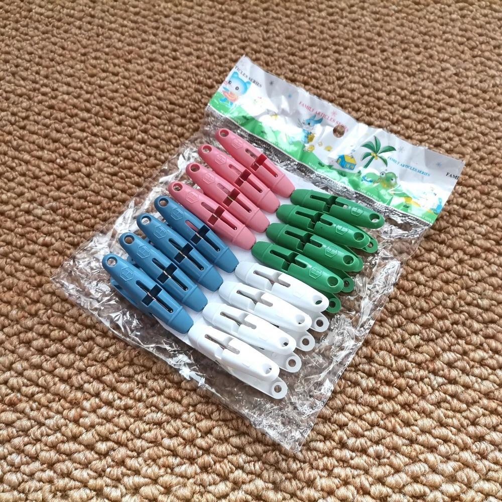16PCs Plastic Laundry Clothes Clips Non-Slip Clothes Pegs Hanger Clip  Home Closet Bathroom