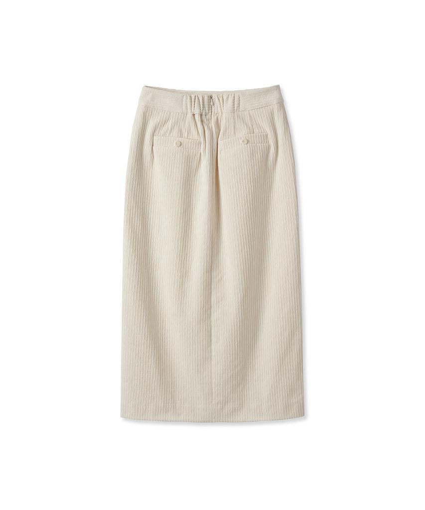 IOLO Women'S Corduroy Slit Skirt_Ivory