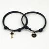 2023 Unisex Love Key Black Wax Rope Couple Bracelets – Simple Alloy Accessories