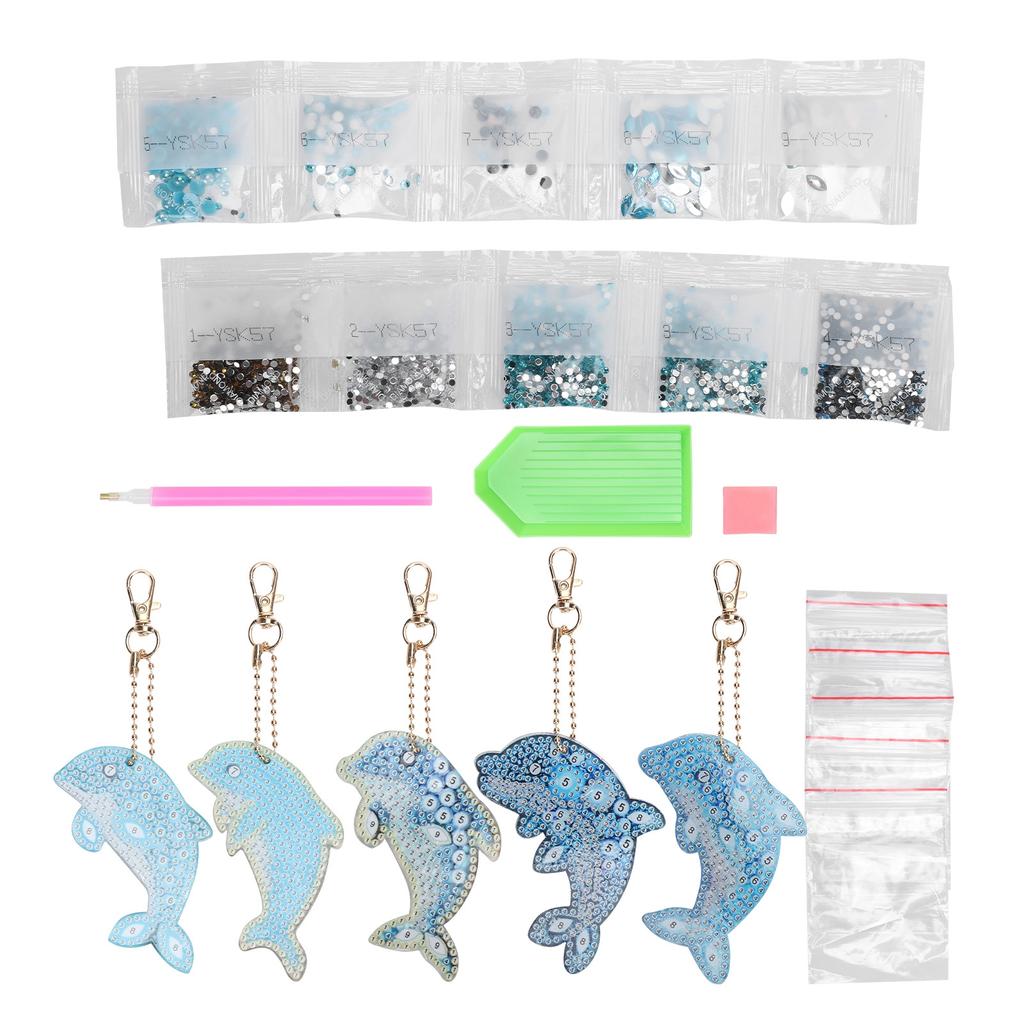 5 шт. Дельфин алмазная картина брелок DIY 5D мультяшный кулон стильный набор товары для рукоделия