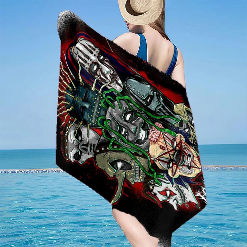 Rock music Slipk-not Beach Towel, Super Soft Microfiber, Gift for Her/Him, Birthday, for Pool, Beach, Travel, Home Decor Fan gifts