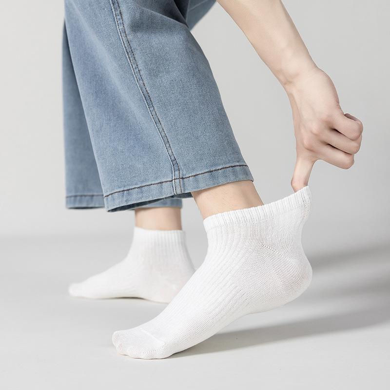 Мужские короткие носки, Весенне-летние короткие хлопковые носки, Модные мужские спортивные носки-лодочки с низким вырезом, Мужские дышащие, влагоотводящие, с низким верхом