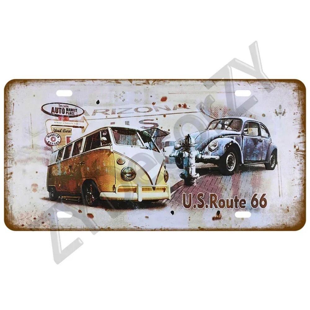 Винтажный Металлический Жестяной Знак Route 66 Машины Декор для Бара, Клуба, Шиномонтажа