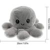 Reversible Octopus Plush Toys Black And Gray 20cm, Show Your Mood Without Saying A Word-p